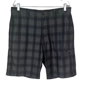 Pebble Beach Performance Golf Shorts Mens Size 36 Gray Plaid